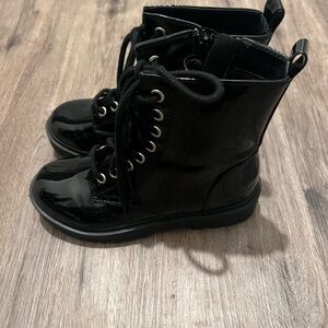 New Black Patent Combat Boots
